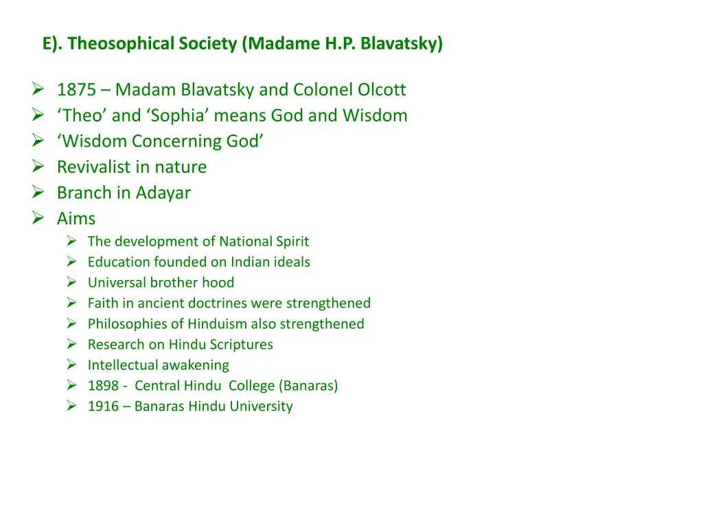 e theosophical society madame h p blavatsky