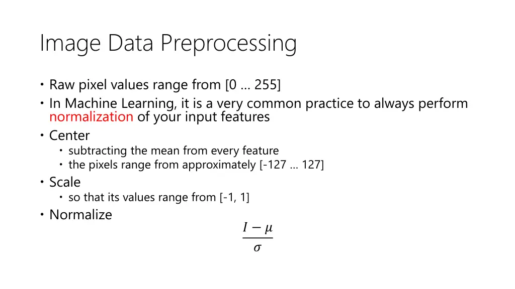 image data preprocessing