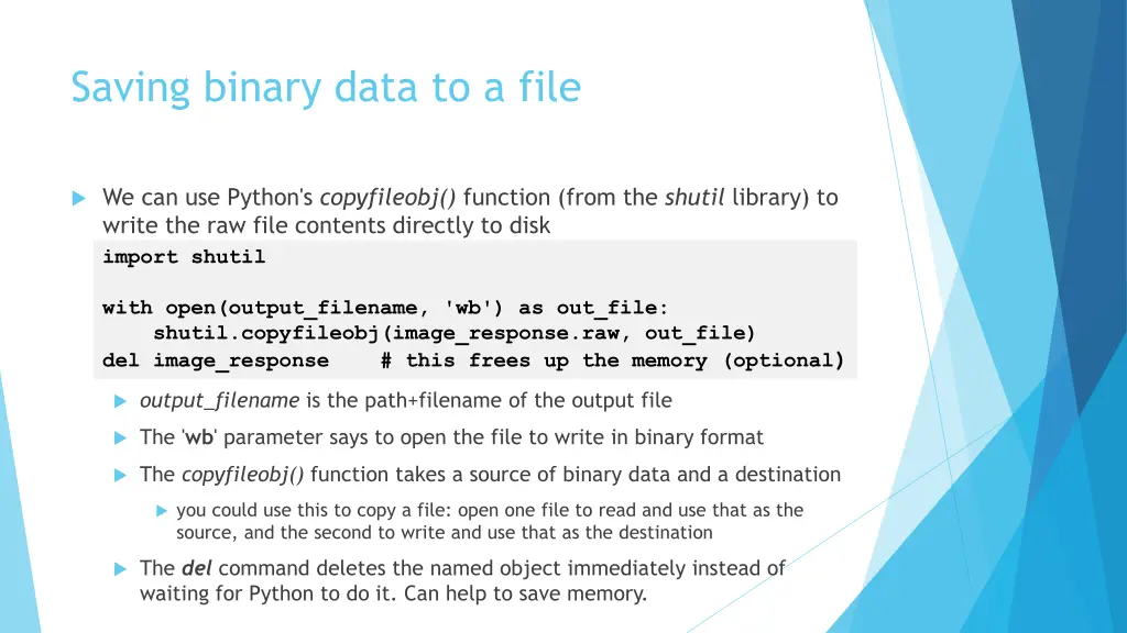 saving binary data to a file
