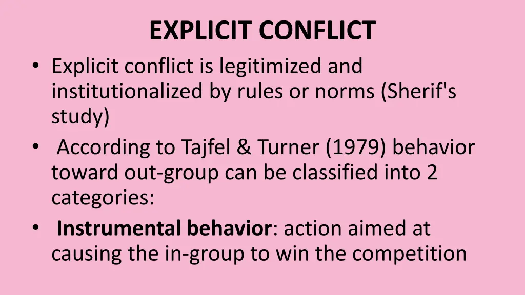 explicit conflict