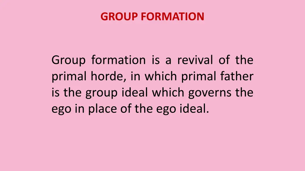 group formation