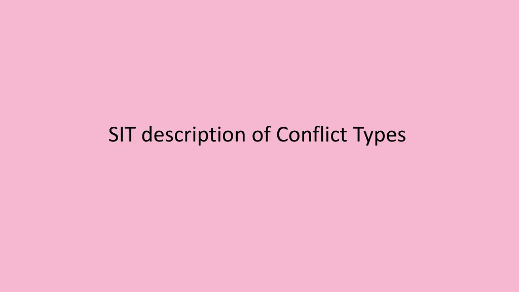 sit description of conflict types