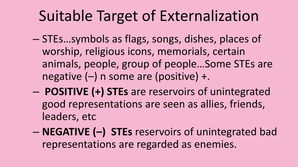 suitable target of externalization