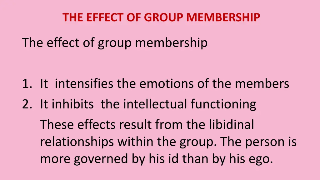 the effect of group membership