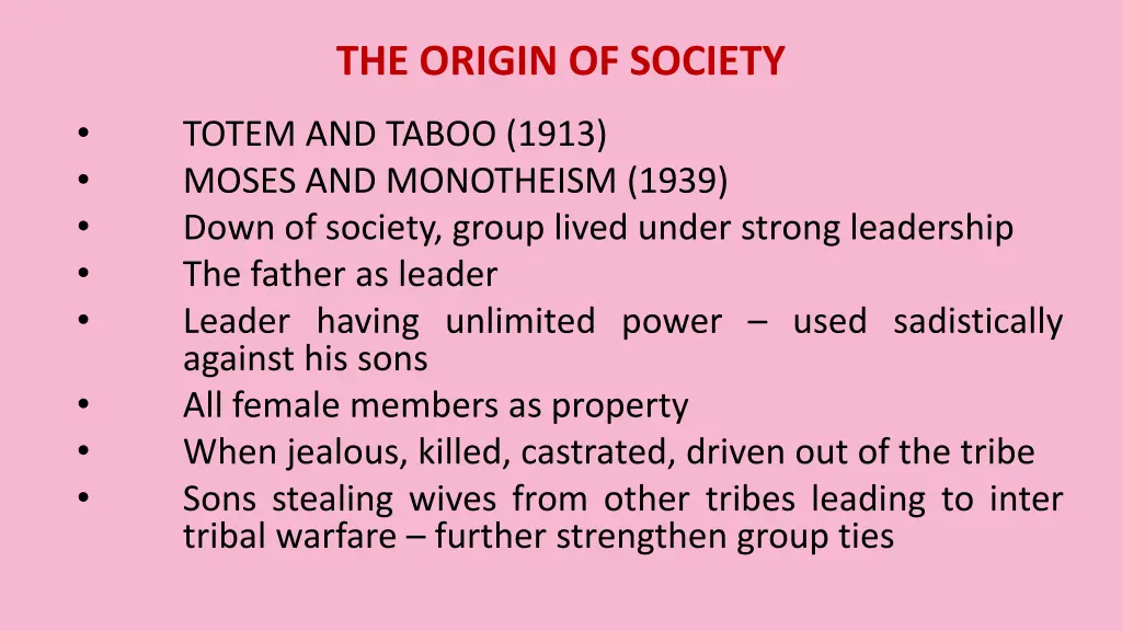 the origin of society