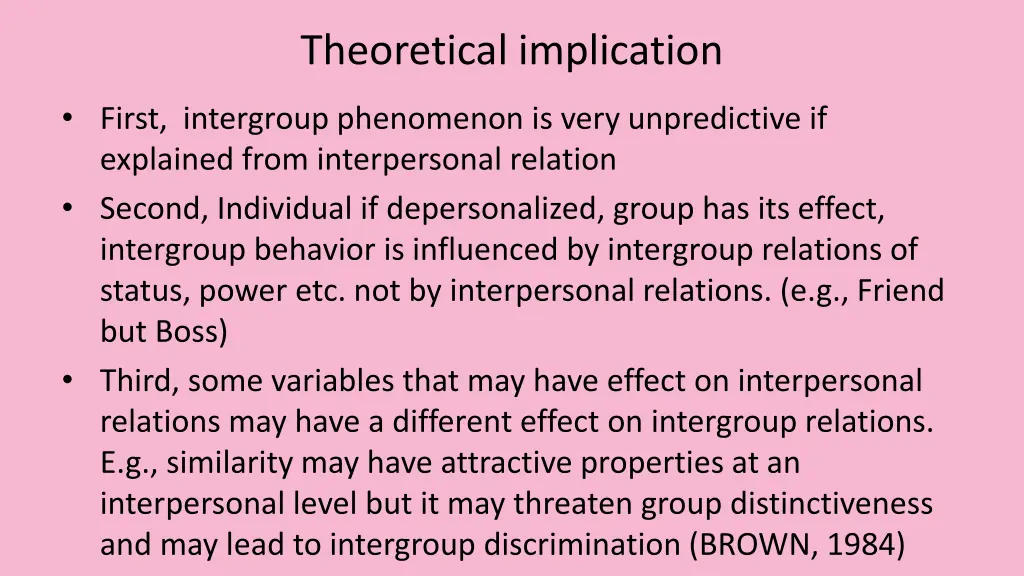 theoretical implication