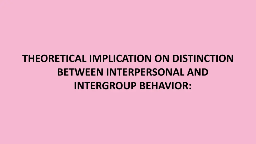 theoretical implication on distinction between
