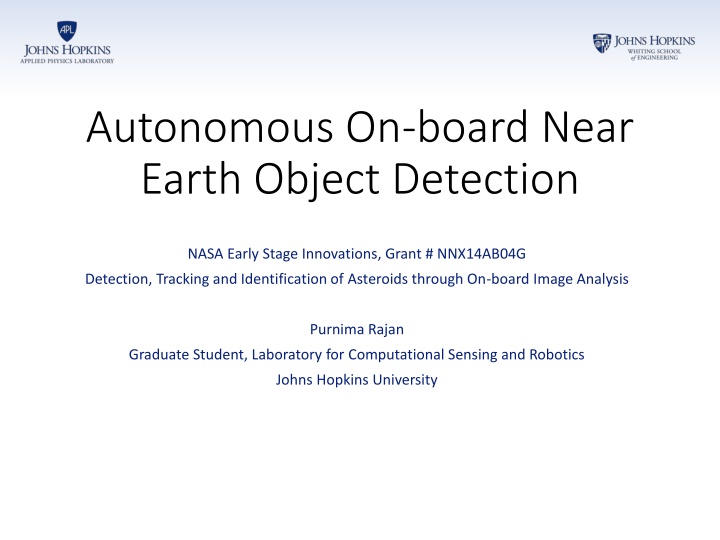 autonomous on board near earth object detection