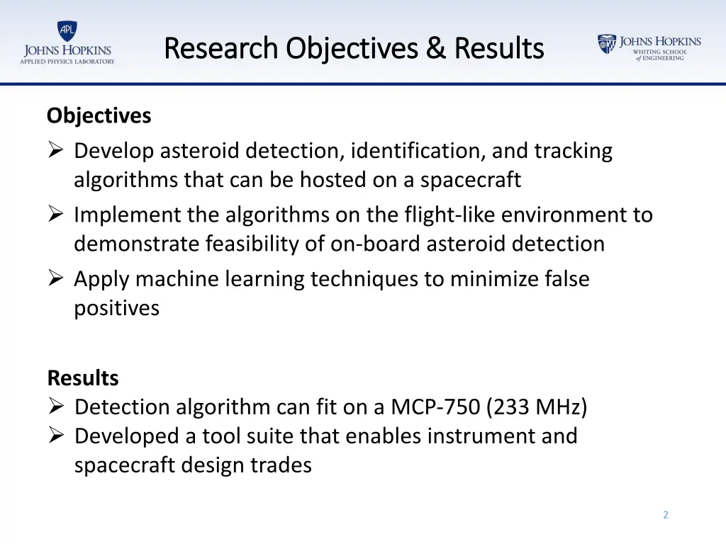 research objectives results research objectives