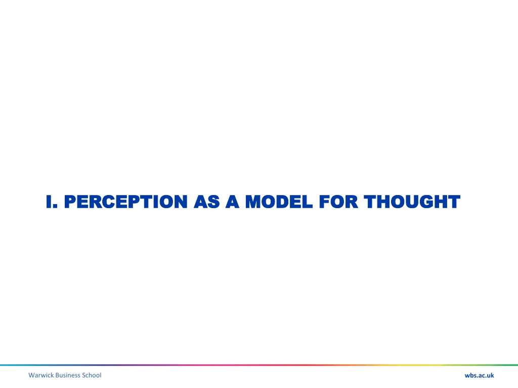 i i perception as a model for thought perception