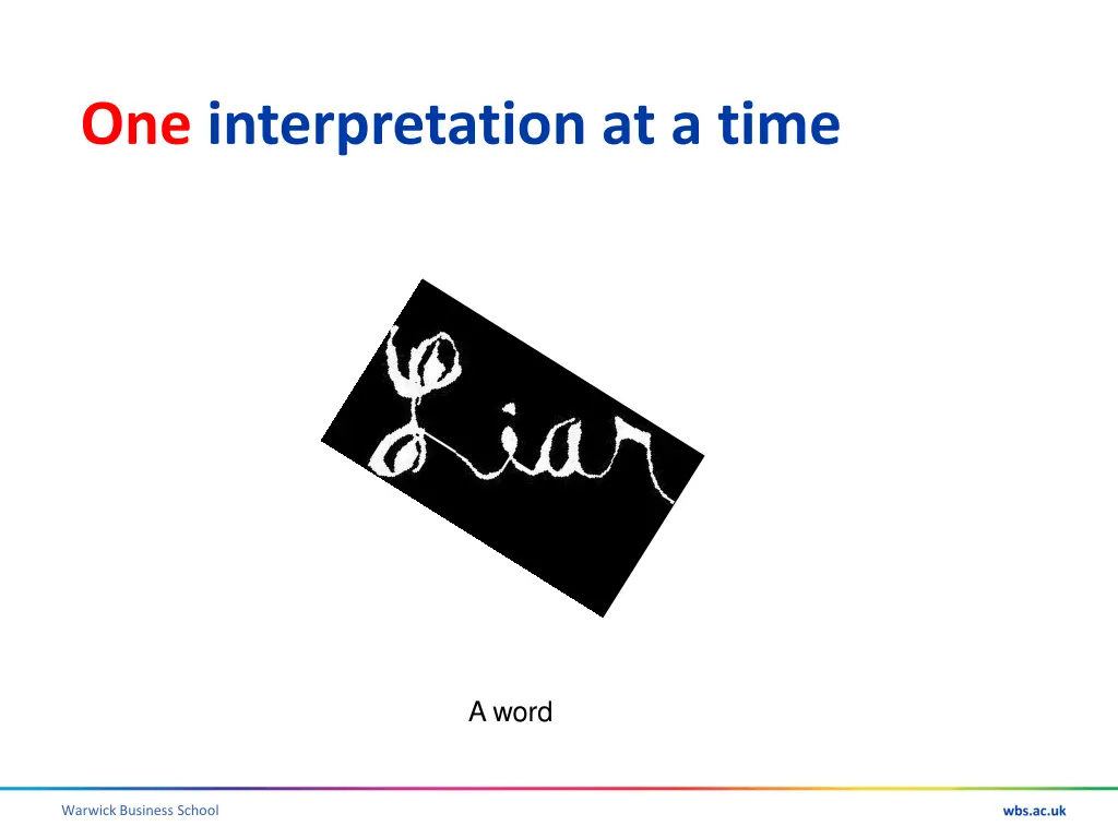 one interpretation at a time 1