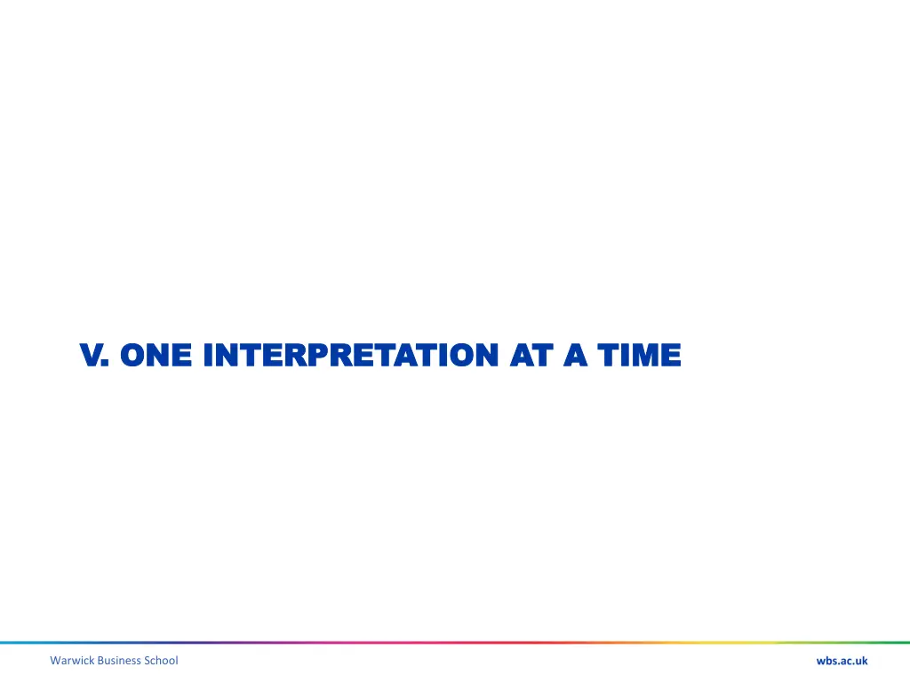 v v one interpretation at a time
