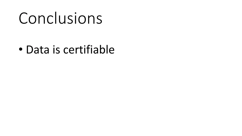 conclusions