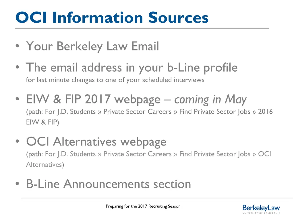 oci information sources your berkeley law email