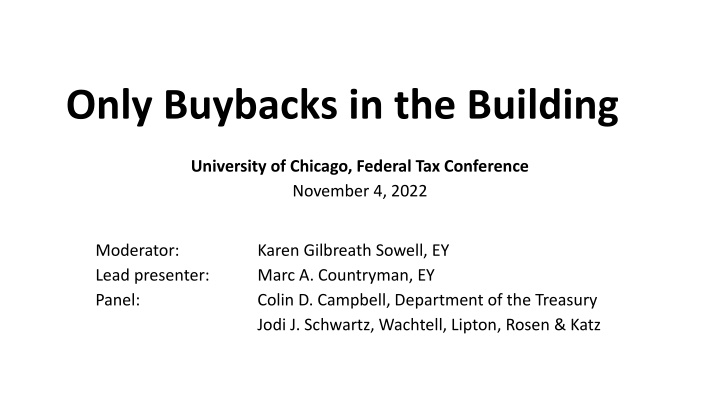 only buybacks in the building