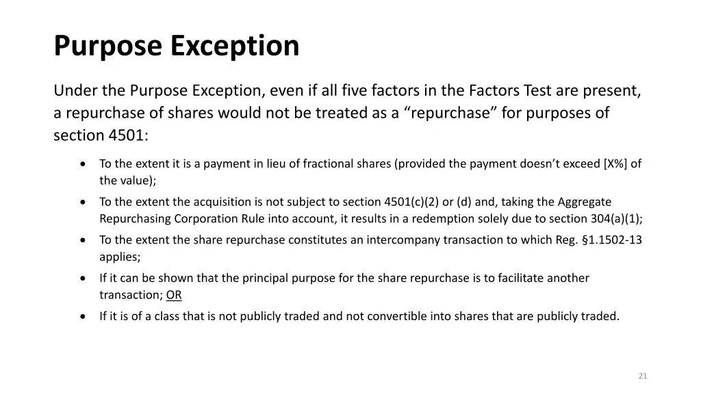 purpose exception