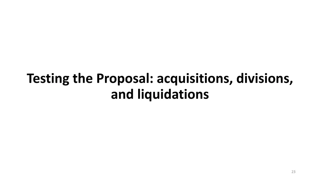 testing the proposal acquisitions divisions