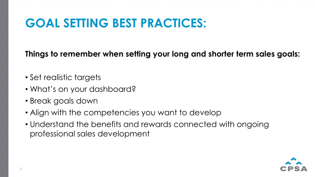 goal setting best practices