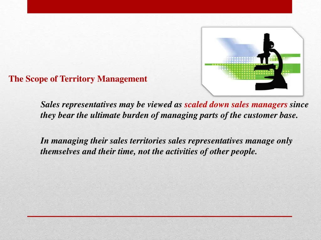 the scope of territory management