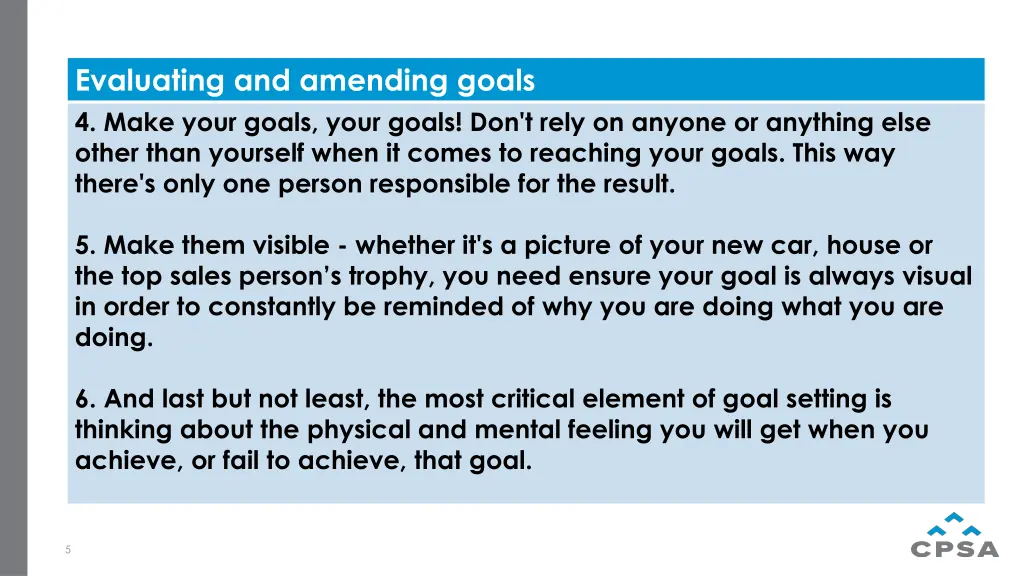 evaluating and amending goals 4 make your goals