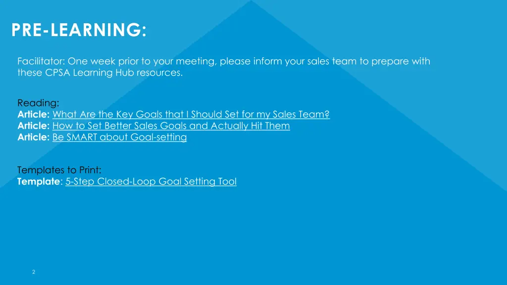 pre learning