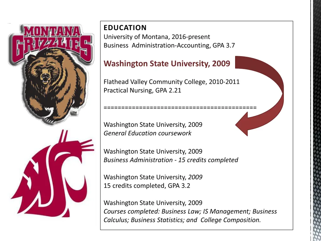 education university of montana 2016 present