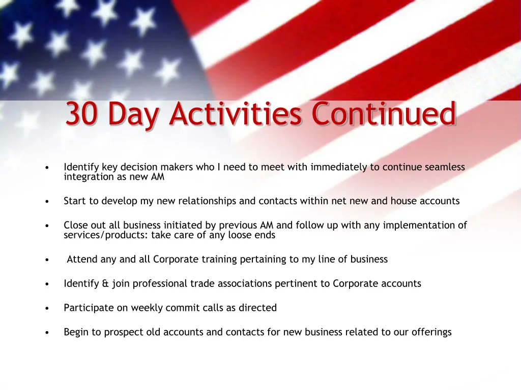 30 day activities continued
