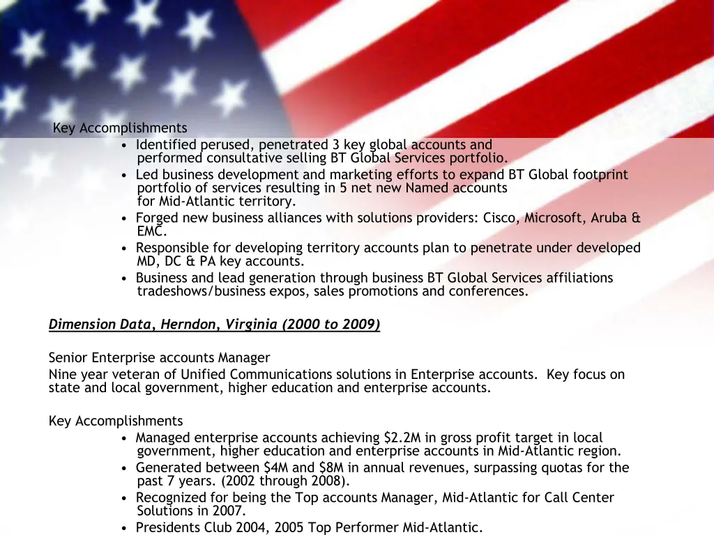 key accomplishments