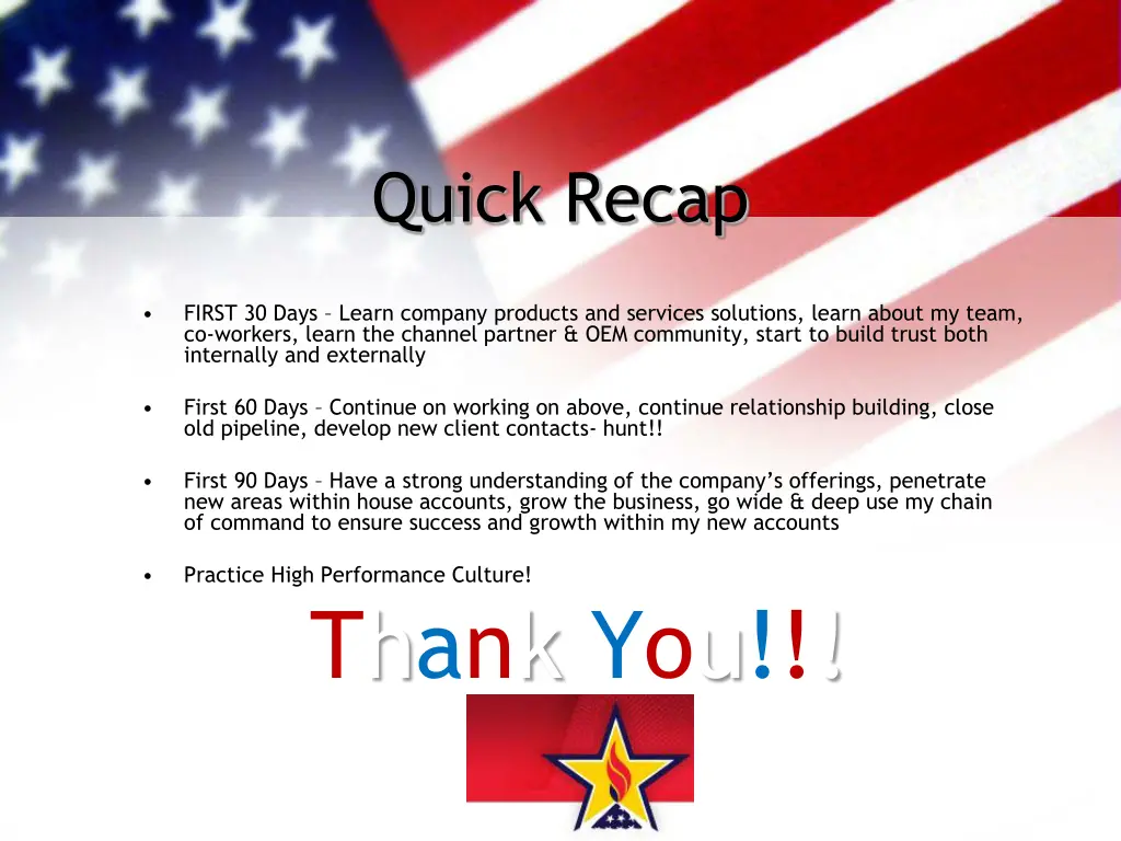 quick recap