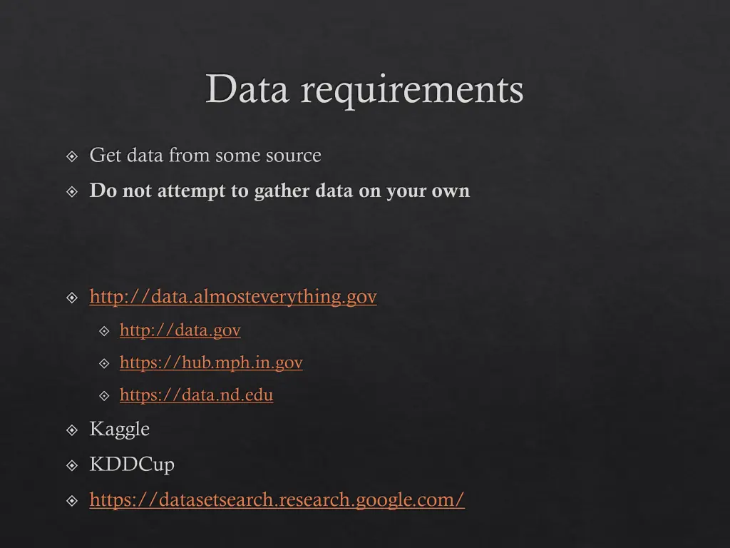 data requirements