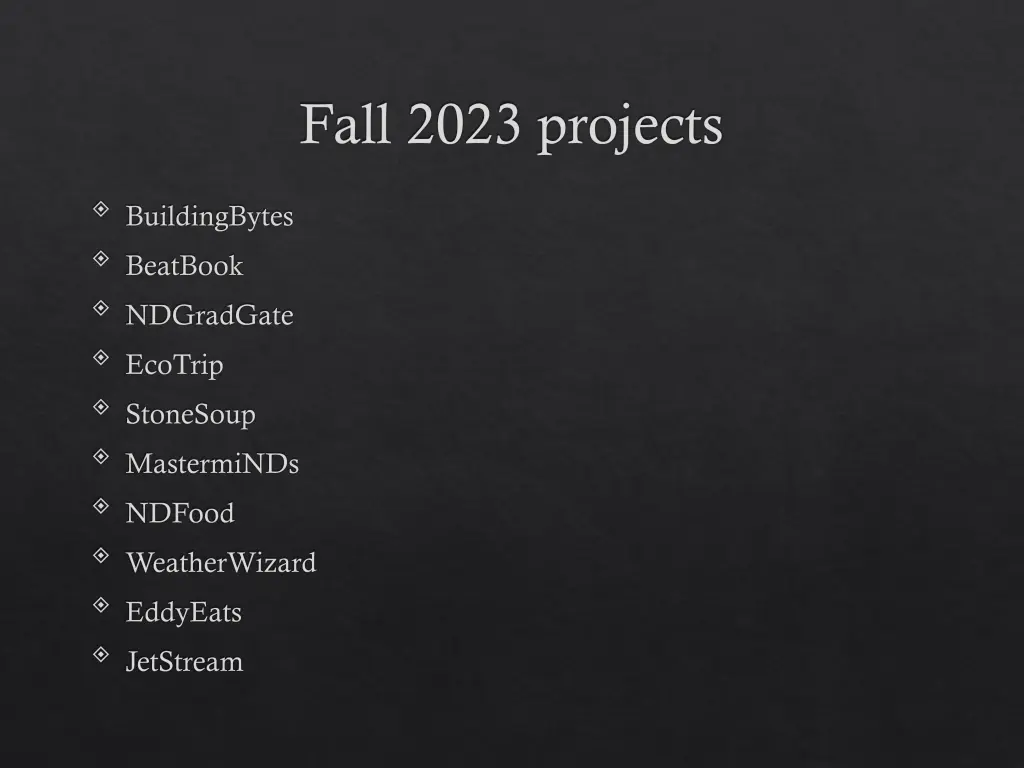 fall 2023 projects