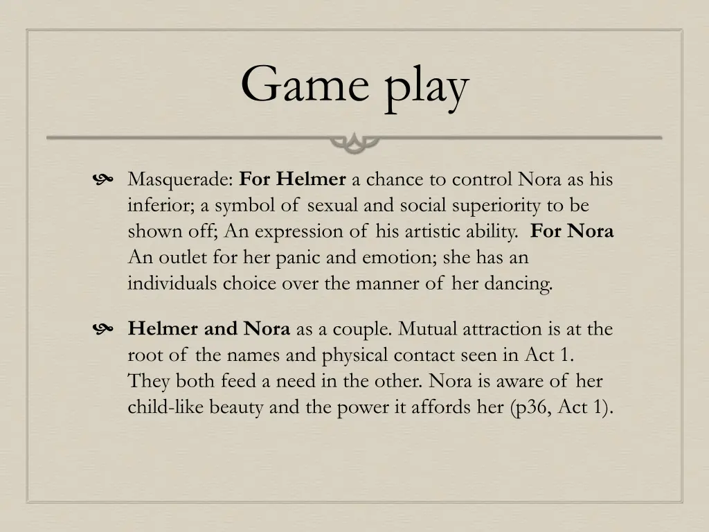 game play