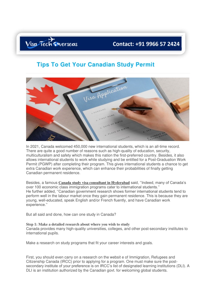 tips to get your canadian study permit