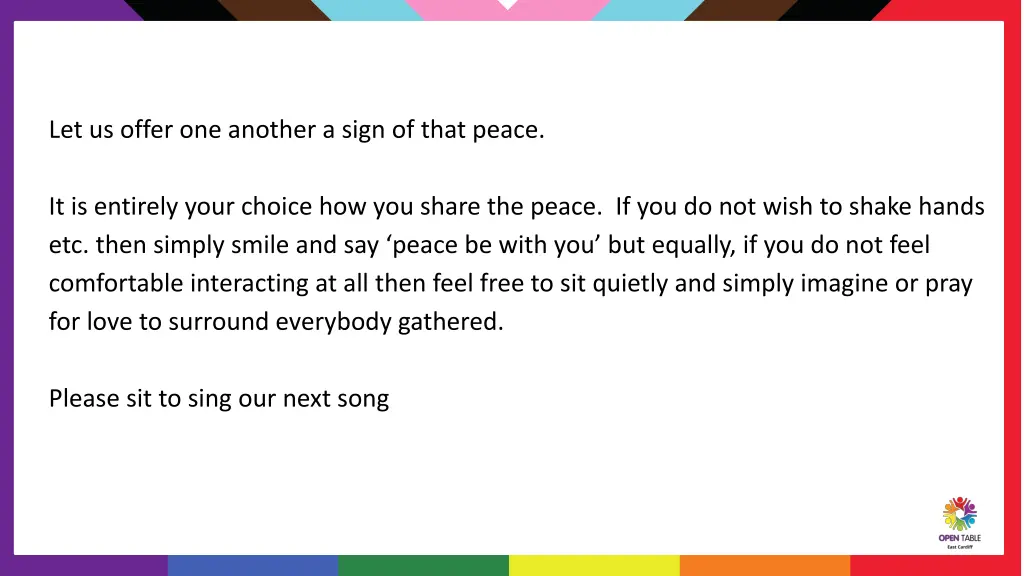 let us offer one another a sign of that peace
