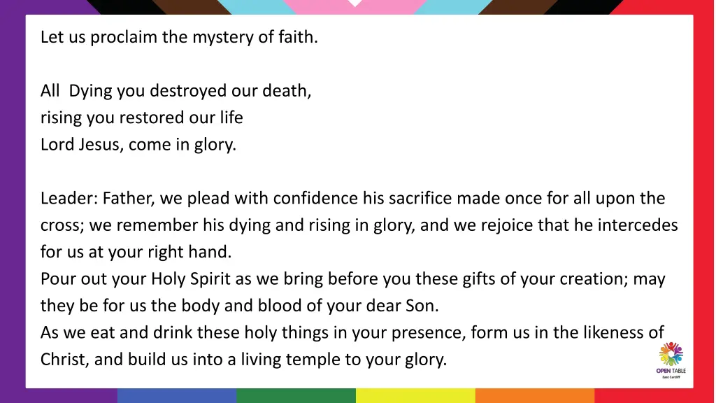 let us proclaim the mystery of faith