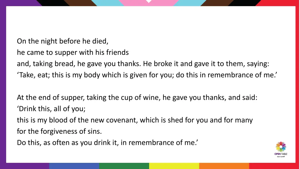 on the night before he died he came to supper