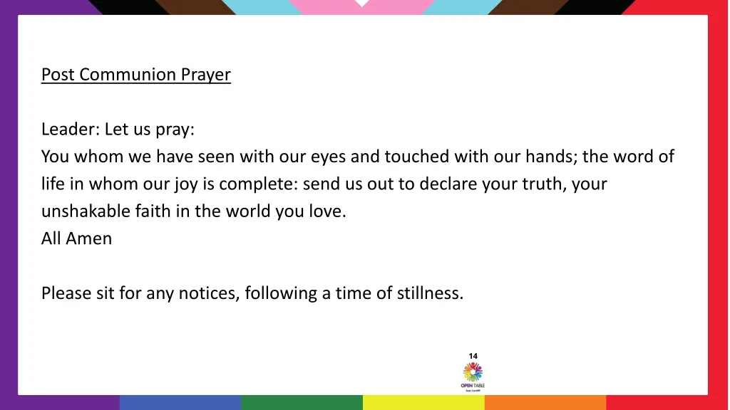 post communion prayer