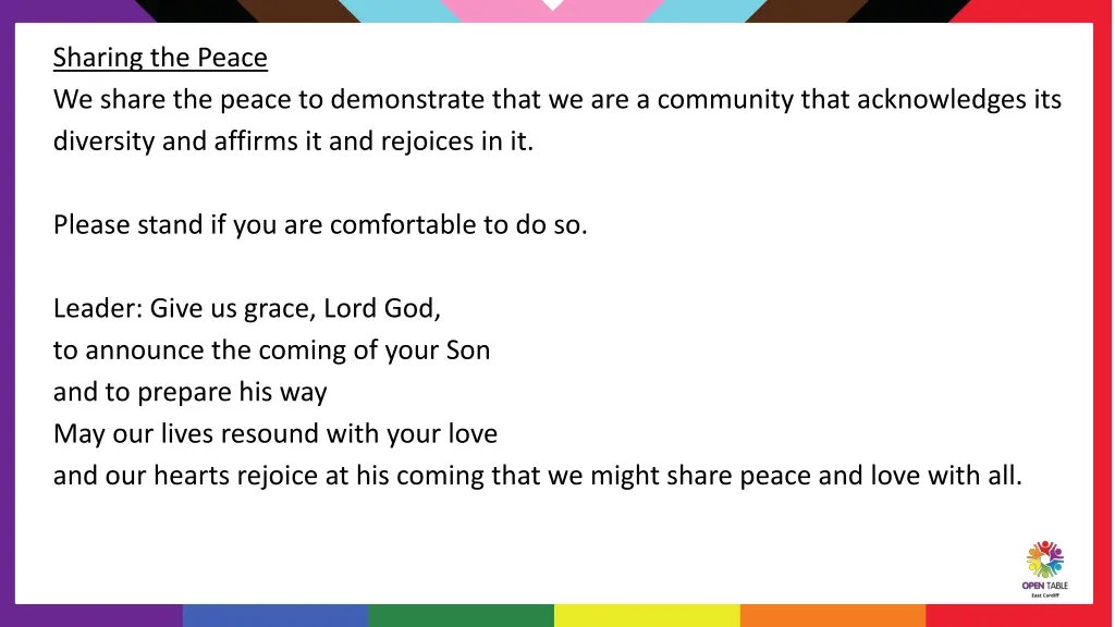 sharing the peace we share the peace