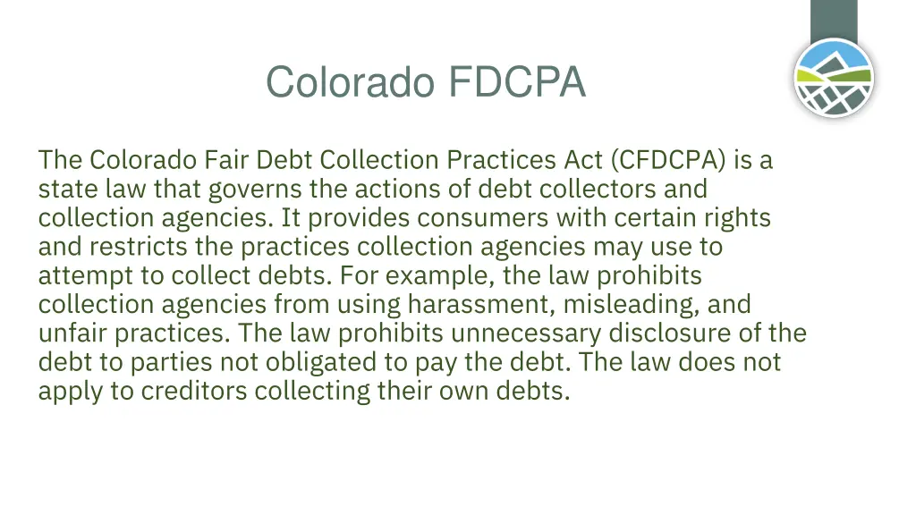 colorado fdcpa