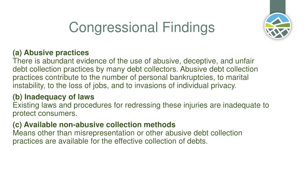 congressional findings