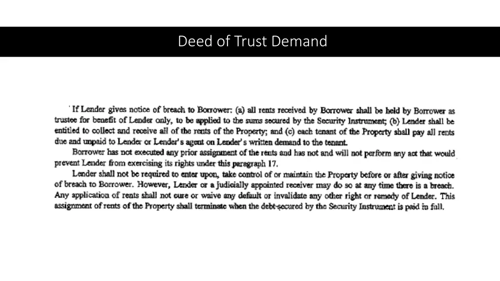 deed of trust demand