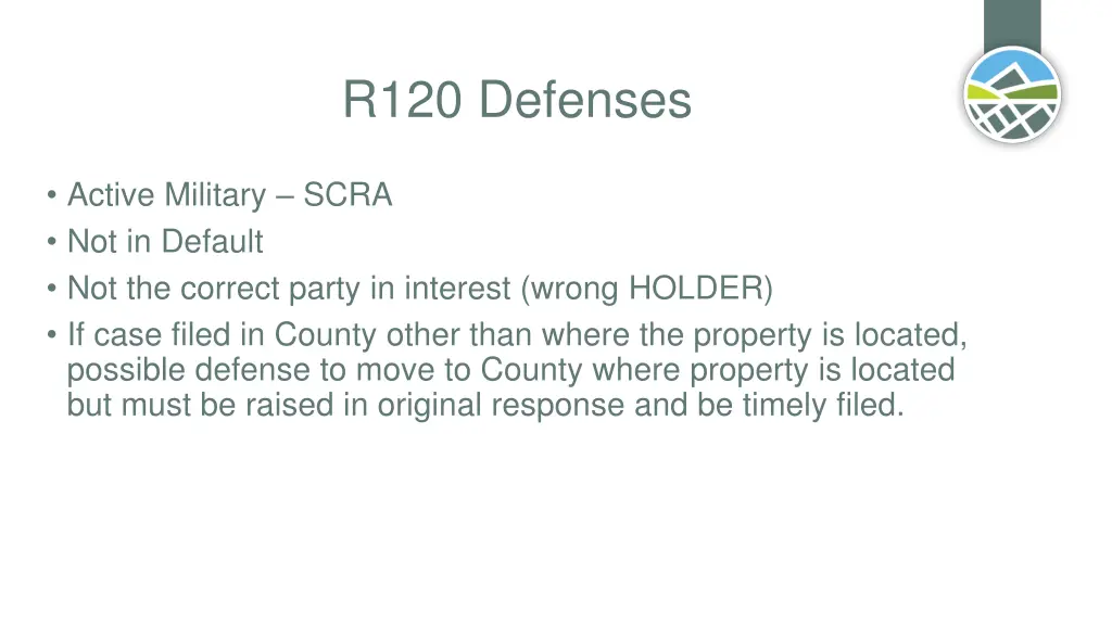 r120 defenses