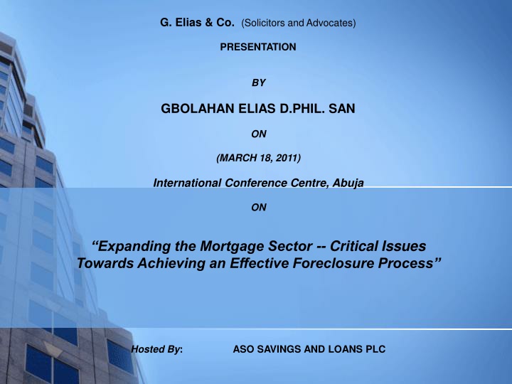 g elias co solicitors and advocates