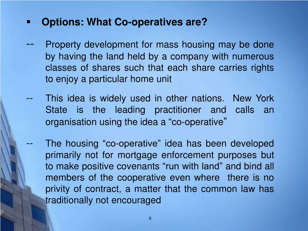 options what co operatives are