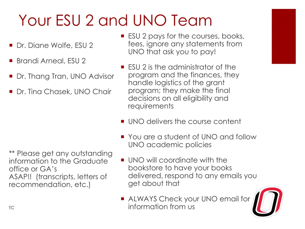 your esu 2 and uno team