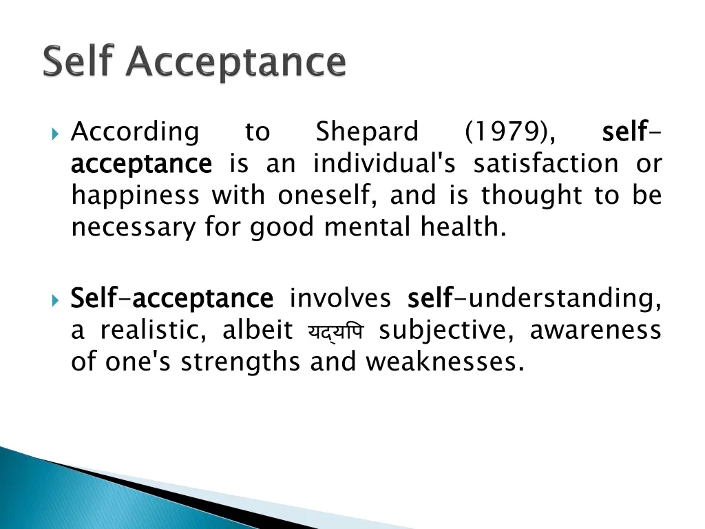 according acceptance happiness with oneself
