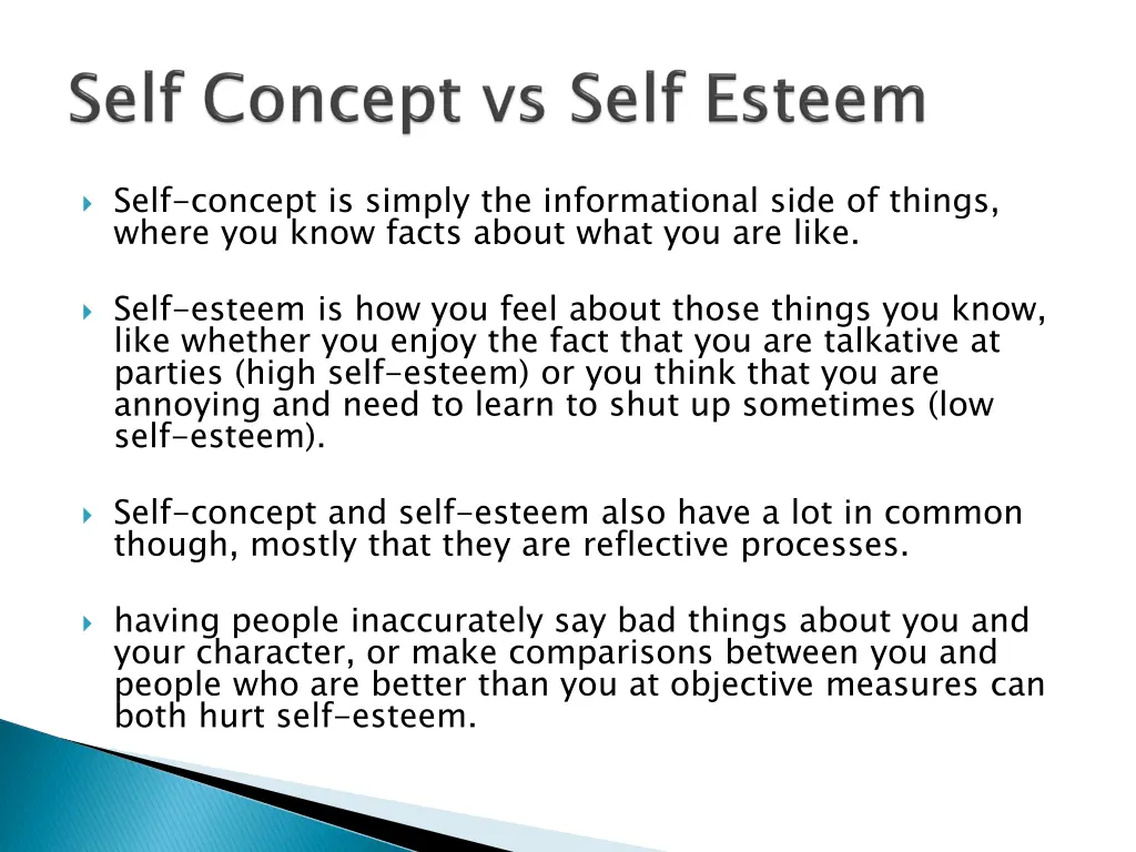 self concept is simply the informational side