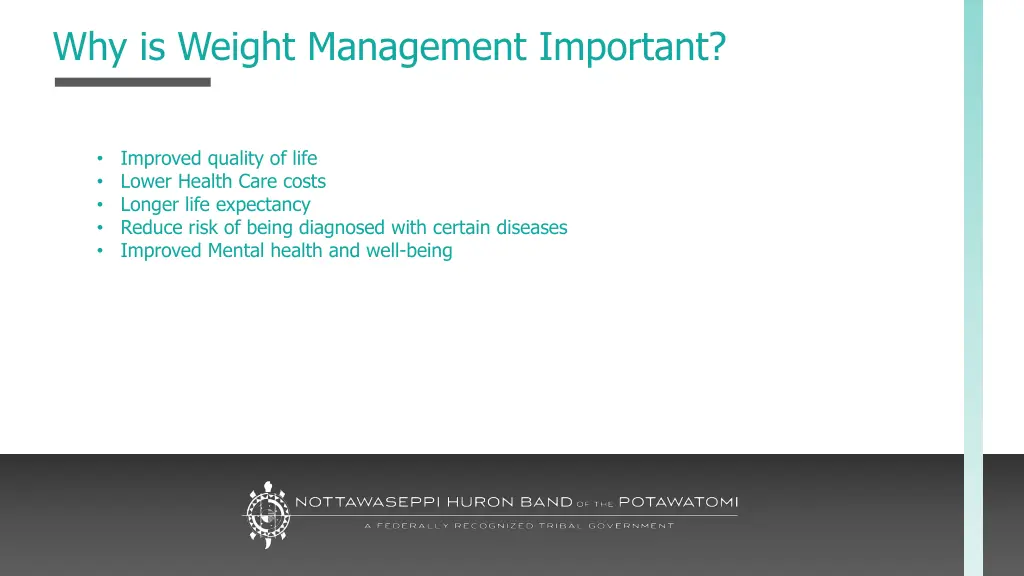 why is weight management important