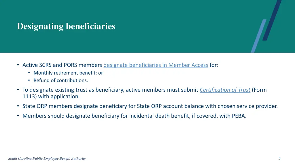 designating beneficiaries