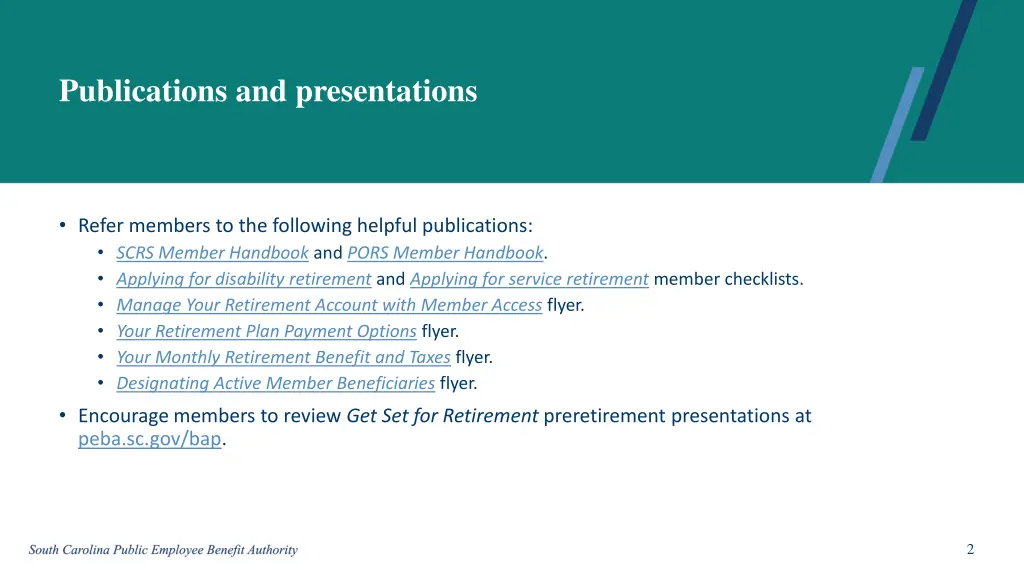 publications and presentations